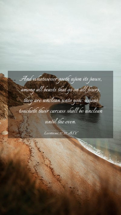 Picture 03 - Leviticus 11:27 ASV Mobile Phone Wallpaper - And whatsoever goeth upon its paws, among all - Mobile Bible Verse Wallpaper
