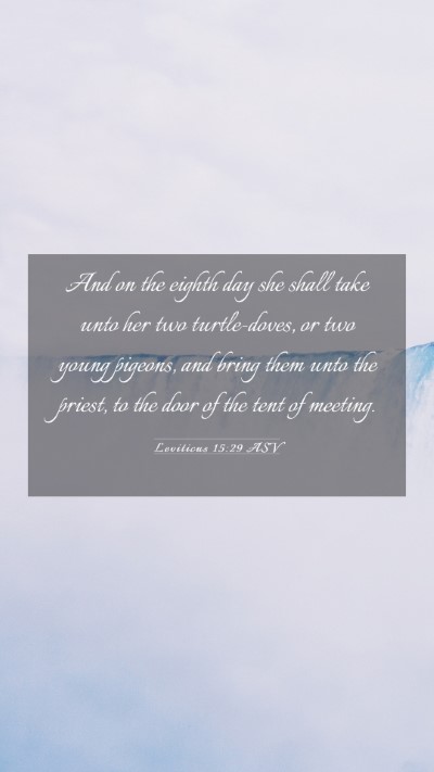 Picture 03 - Leviticus 15:29 ASV Mobile Phone Wallpaper - And on the eighth day she shall take unto her two - Mobile Bible Verse Wallpaper