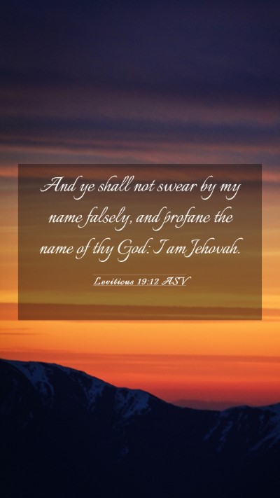 Picture 03 - Leviticus 19:12 ASV Mobile Phone Wallpaper - And ye shall not swear by my name falsely, and - Mobile Bible Verse Wallpaper