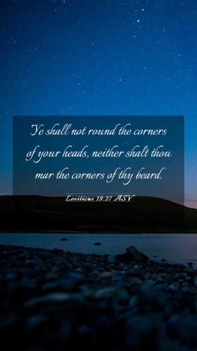 Picture 03 - Leviticus 19:27 ASV Mobile Phone Wallpaper - Ye shall not round the corners of your heads, - Mobile Bible Verse Wallpaper