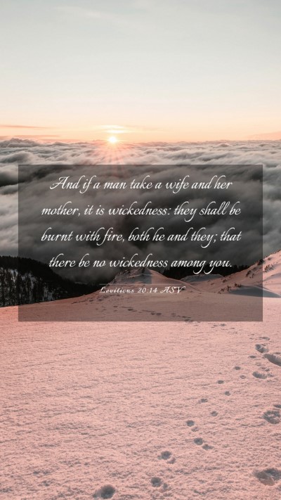 Picture 03 - Leviticus 20:14 ASV Mobile Phone Wallpaper - And if a man take a wife and her mother, it is - Mobile Bible Verse Wallpaper