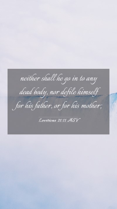 Picture 03 - Leviticus 21:11 ASV Mobile Phone Wallpaper - neither shall he go in to any dead body, nor - Mobile Bible Verse Wallpaper
