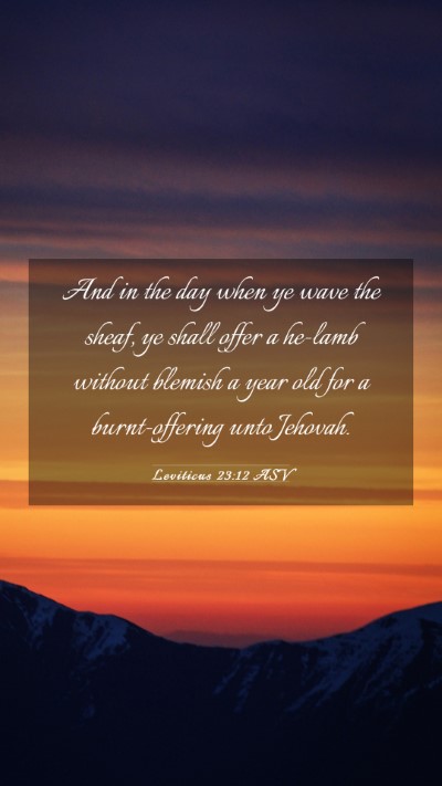 Picture 03 - Leviticus 23:12 ASV Mobile Phone Wallpaper - And in the day when ye wave the sheaf, ye shall - Mobile Bible Verse Wallpaper