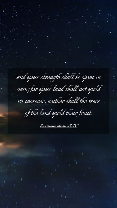 Picture 03 - Leviticus 26:20 ASV Mobile Phone Wallpaper - and your strength shall be spent in vain; for - Mobile Bible Verse Wallpaper