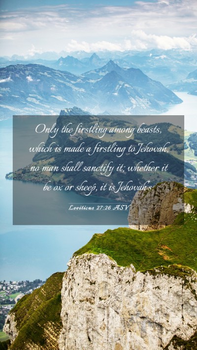 Picture 03 - Leviticus 27:26 ASV Mobile Phone Wallpaper - Only the firstling among beasts, which is made a - Mobile Bible Verse Wallpaper