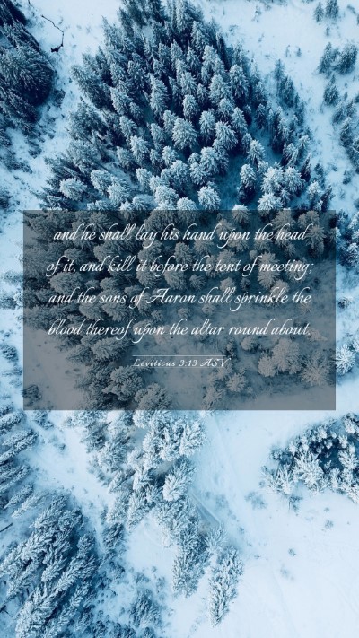 Picture 03 - Leviticus 3:13 ASV Mobile Phone Wallpaper - and he shall lay his hand upon the head of it, - Mobile Bible Verse Wallpaper
