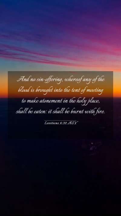 Picture 03 - Leviticus 6:30 ASV Mobile Phone Wallpaper - And no sin-offering, whereof any of the blood is - Mobile Bible Verse Wallpaper