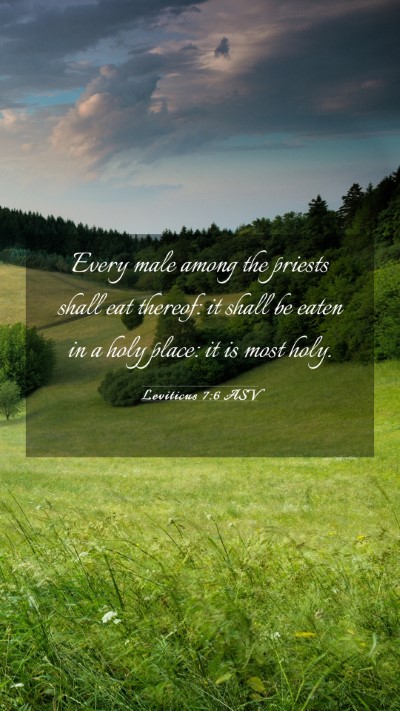 Picture 03 - Leviticus 7:6 ASV Mobile Phone Wallpaper - Every male among the priests shall eat thereof: - Mobile Bible Verse Wallpaper