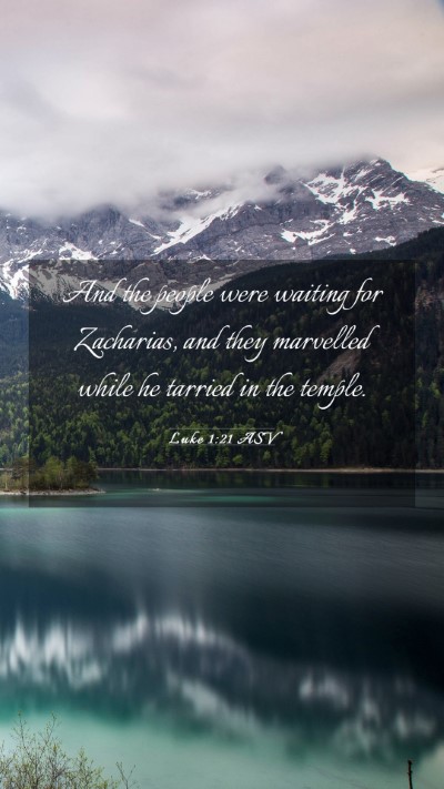 Picture 03 - Luke 1:21 ASV Mobile Phone Wallpaper - And the people were waiting for Zacharias, and - Mobile Bible Verse Wallpaper