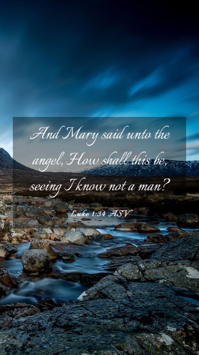 Picture 03 - Luke 1:34 ASV Mobile Phone Wallpaper - And Mary said unto the angel, How shall this be, - Mobile Bible Verse Wallpaper