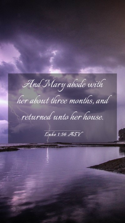 Picture 03 - Luke 1:56 ASV Mobile Phone Wallpaper - And Mary abode with her about three months, and - Mobile Bible Verse Wallpaper