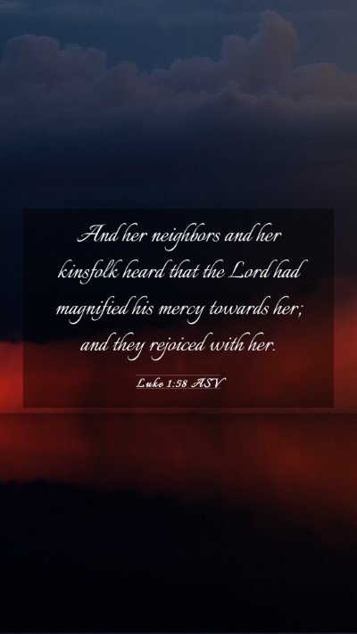 Picture 03 - Luke 1:58 ASV Mobile Phone Wallpaper - And her neighbors and her kinsfolk heard that the - Mobile Bible Verse Wallpaper