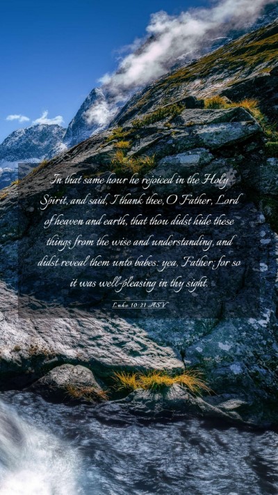 Picture 03 - Luke 10:21 ASV Mobile Phone Wallpaper - In that same hour he rejoiced in the Holy Spirit, - Mobile Bible Verse Wallpaper