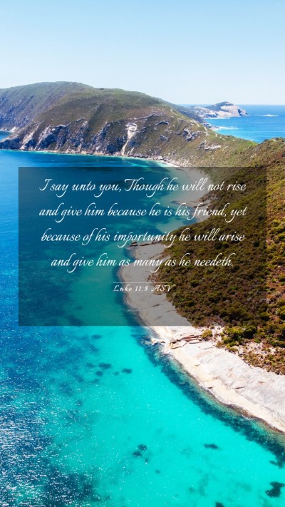Picture 03 - Luke 11:8 ASV Mobile Phone Wallpaper - I say unto you, Though he will not rise and give - Mobile Bible Verse Wallpaper
