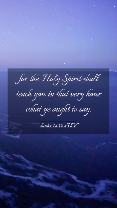Picture 03 - Luke 12:12 ASV Mobile Phone Wallpaper - for the Holy Spirit shall teach you in that very - Mobile Bible Verse Wallpaper
