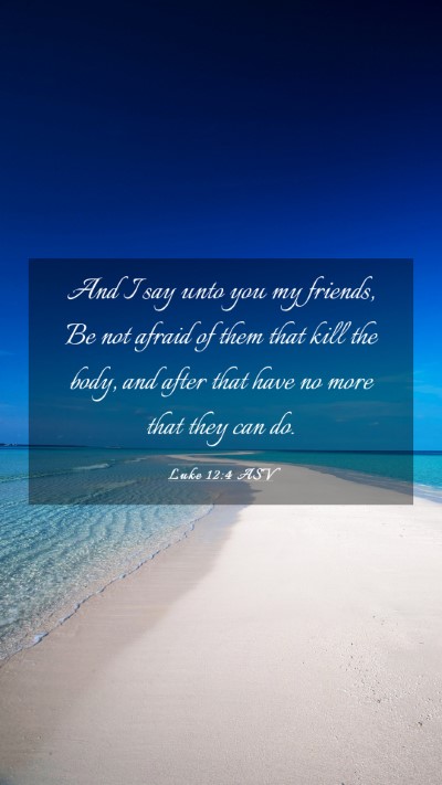 Picture 03 - Luke 12:4 ASV Mobile Phone Wallpaper - And I say unto you my friends, Be not afraid of - Mobile Bible Verse Wallpaper