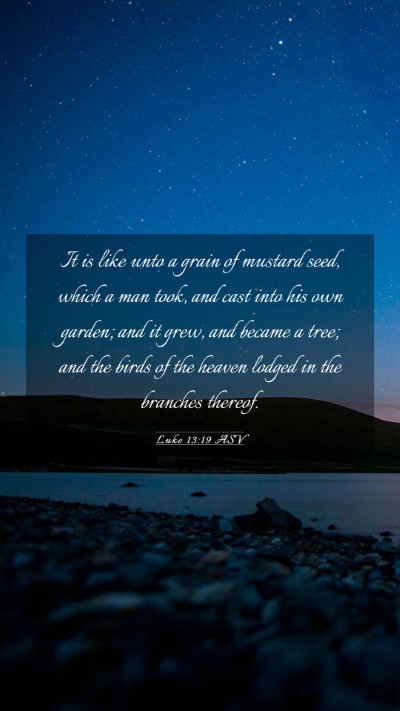 Picture 03 - Luke 13:19 ASV Mobile Phone Wallpaper - It is like unto a grain of mustard seed, which a - Mobile Bible Verse Wallpaper