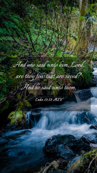 Picture 03 - Luke 13:23 ASV Mobile Phone Wallpaper - And one said unto him, Lord, are they few that - Mobile Bible Verse Wallpaper