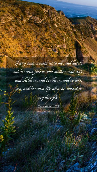 Picture 03 - Luke 14:26 ASV Mobile Phone Wallpaper - If any man cometh unto me, and hateth not his own - Mobile Bible Verse Wallpaper