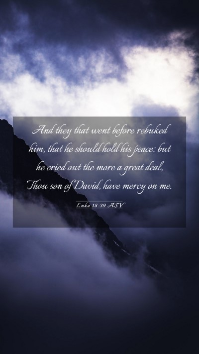 Picture 03 - Luke 18:39 ASV Mobile Phone Wallpaper - And they that went before rebuked him, that he - Mobile Bible Verse Wallpaper