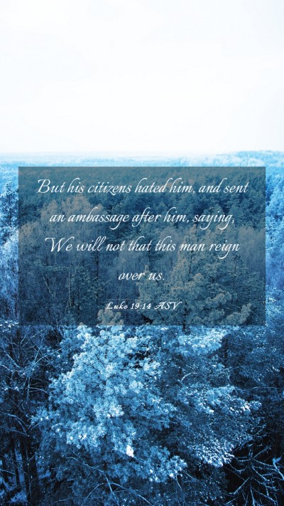 Picture 03 - Luke 19:14 ASV Mobile Phone Wallpaper - But his citizens hated him, and sent an ambassage - Mobile Bible Verse Wallpaper