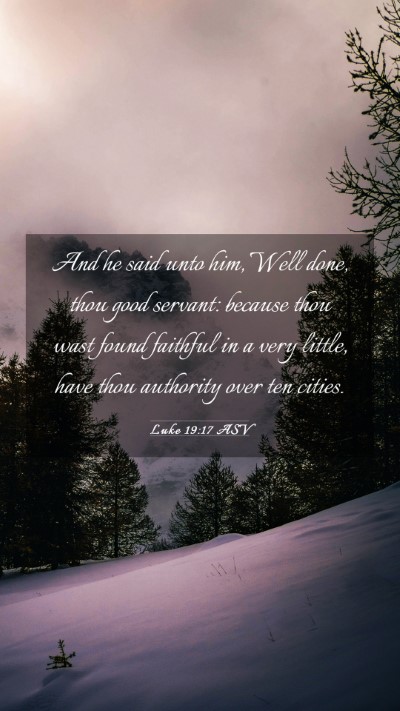 Picture 03 - Luke 19:17 ASV Mobile Phone Wallpaper - And he said unto him, Well done, thou good - Mobile Bible Verse Wallpaper