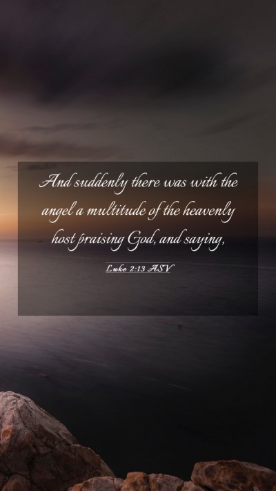 Picture 03 - Luke 2:13 ASV Mobile Phone Wallpaper - And suddenly there was with the angel a multitude - Mobile Bible Verse Wallpaper