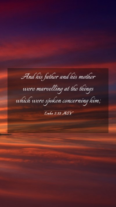 Picture 03 - Luke 2:33 ASV Mobile Phone Wallpaper - And his father and his mother were marvelling at - Mobile Bible Verse Wallpaper
