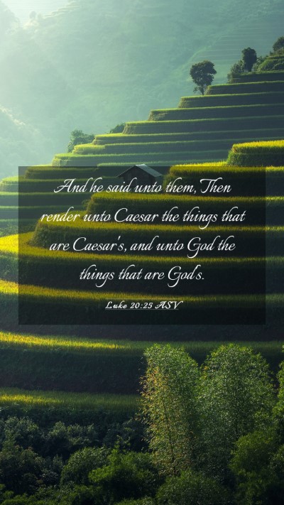 Picture 03 - Luke 20:25 ASV Mobile Phone Wallpaper - And he said unto them, Then render unto Caesar - Mobile Bible Verse Wallpaper