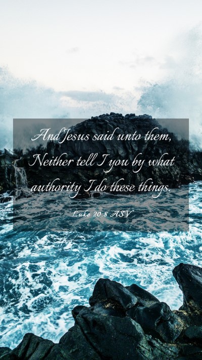 Picture 03 - Luke 20:8 ASV Mobile Phone Wallpaper - And Jesus said unto them, Neither tell I you by - Mobile Bible Verse Wallpaper