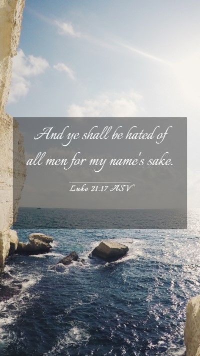 Picture 03 - Luke 21:17 ASV Mobile Phone Wallpaper - And ye shall be hated of all men for my name's - Mobile Bible Verse Wallpaper
