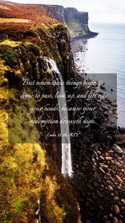 Picture 03 - Luke 21:28 ASV Mobile Phone Wallpaper - But when these things begin to come to pass, look - Mobile Bible Verse Wallpaper
