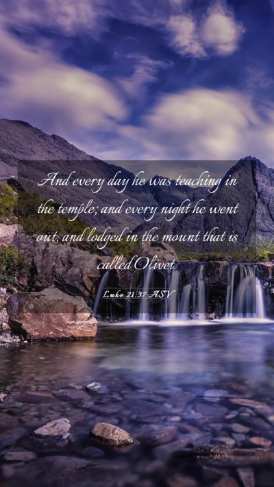 Picture 03 - Luke 21:37 ASV Mobile Phone Wallpaper - And every day he was teaching in the temple; and - Mobile Bible Verse Wallpaper