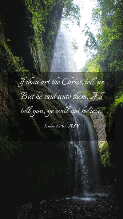 Picture 03 - Luke 22:67 ASV Mobile Phone Wallpaper - If thou art the Christ, tell us. But he said unto - Mobile Bible Verse Wallpaper