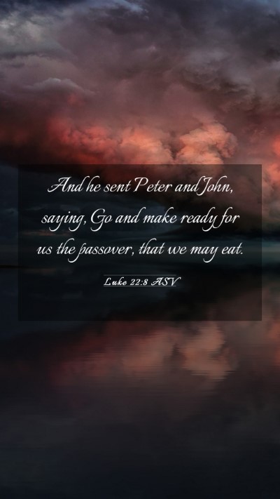 Picture 03 - Luke 22:8 ASV Mobile Phone Wallpaper - And he sent Peter and John, saying, Go and make - Mobile Bible Verse Wallpaper