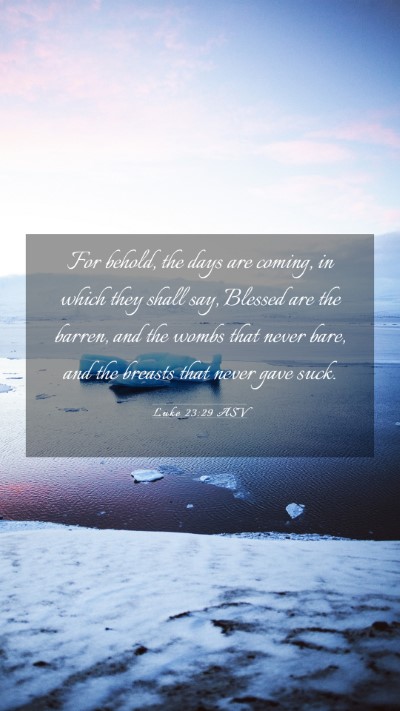Picture 03 - Luke 23:29 ASV Mobile Phone Wallpaper - For behold, the days are coming, in which they - Mobile Bible Verse Wallpaper