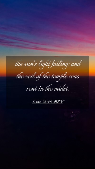 Picture 03 - Luke 23:45 ASV Mobile Phone Wallpaper - the sun's light failing: and the veil of the - Mobile Bible Verse Wallpaper