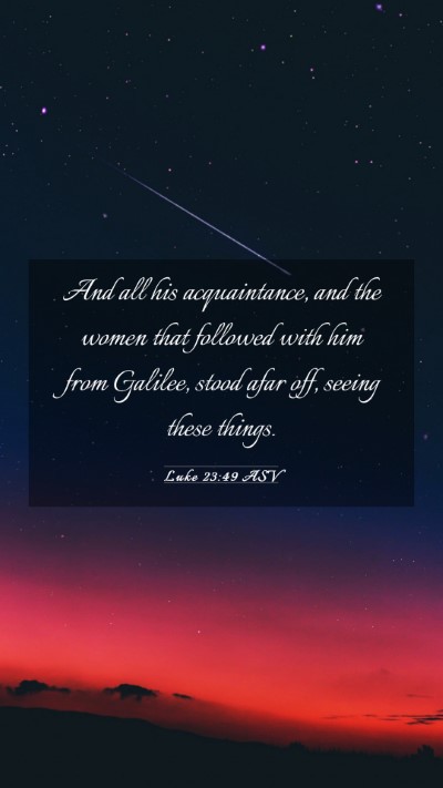 Picture 03 - Luke 23:49 ASV Mobile Phone Wallpaper - And all his acquaintance, and the women that - Mobile Bible Verse Wallpaper