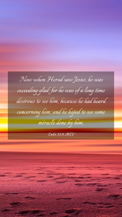 Picture 03 - Luke 23:8 ASV Mobile Phone Wallpaper - Now when Herod saw Jesus, he was exceeding glad: - Mobile Bible Verse Wallpaper