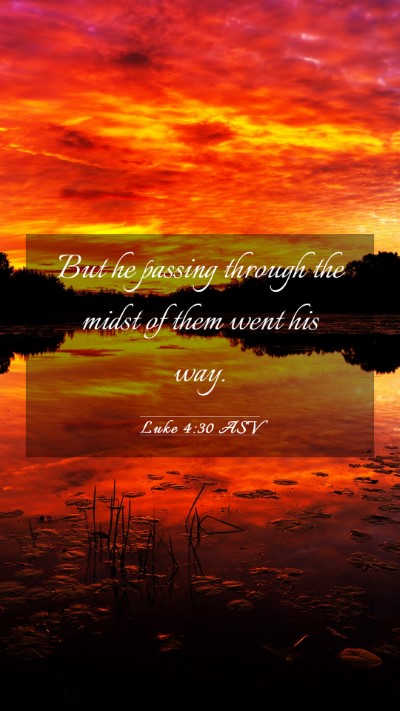 Picture 03 - Luke 4:30 ASV Mobile Phone Wallpaper - But he passing through the midst of them went his - Mobile Bible Verse Wallpaper