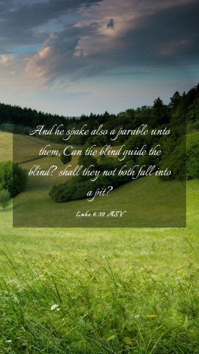 Picture 03 - Luke 6:39 ASV Mobile Phone Wallpaper - And he spake also a parable unto them, Can the - Mobile Bible Verse Wallpaper