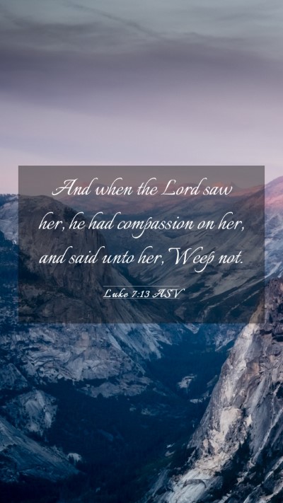 Picture 03 - Luke 7:13 ASV Mobile Phone Wallpaper - And when the Lord saw her, he had compassion on - Mobile Bible Verse Wallpaper