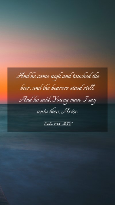 Picture 03 - Luke 7:14 ASV Mobile Phone Wallpaper - And he came nigh and touched the bier: and the - Mobile Bible Verse Wallpaper