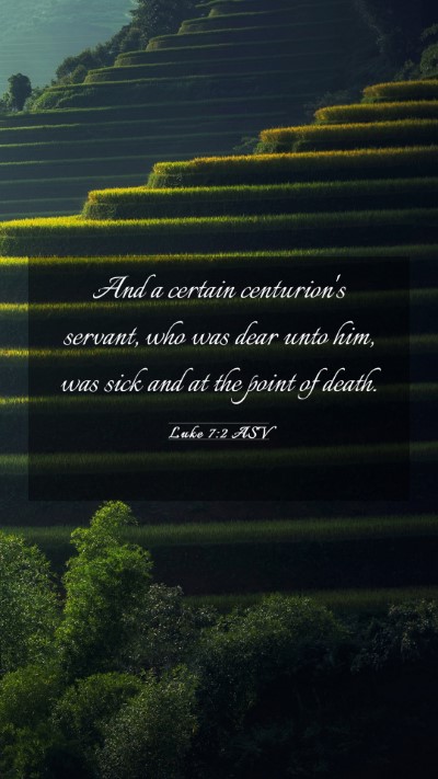 Picture 03 - Luke 7:2 ASV Mobile Phone Wallpaper - And a certain centurion's servant, who was dear - Mobile Bible Verse Wallpaper