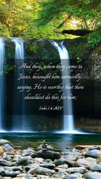 Picture 03 - Luke 7:4 ASV Mobile Phone Wallpaper - And they, when they came to Jesus, besought him - Mobile Bible Verse Wallpaper