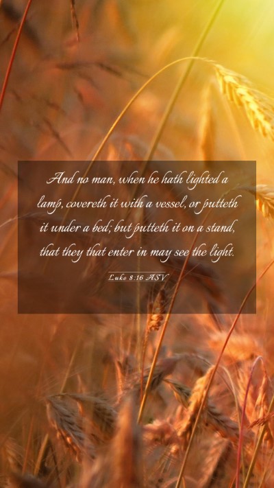 Picture 03 - Luke 8:16 ASV Mobile Phone Wallpaper - And no man, when he hath lighted a lamp, covereth - Mobile Bible Verse Wallpaper