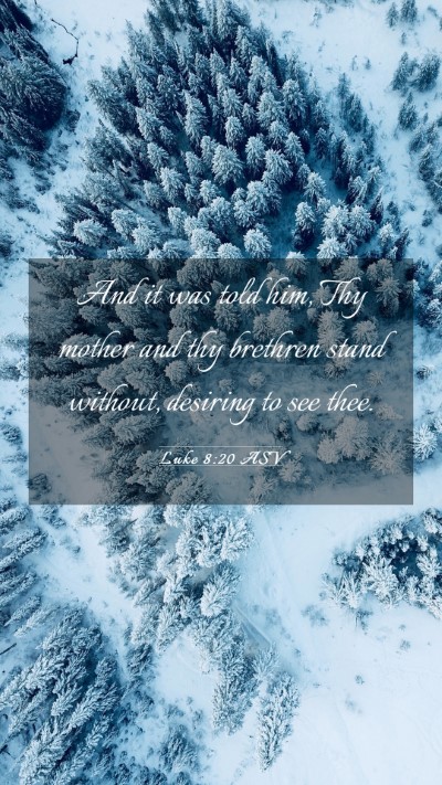 Picture 03 - Luke 8:20 ASV Mobile Phone Wallpaper - And it was told him, Thy mother and thy brethren - Mobile Bible Verse Wallpaper
