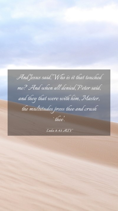 Picture 03 - Luke 8:45 ASV Mobile Phone Wallpaper - And Jesus said, Who is it that touched me? And - Mobile Bible Verse Wallpaper
