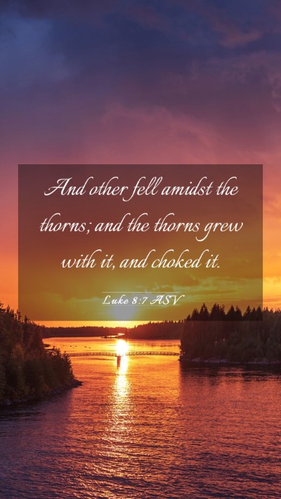 Picture 03 - Luke 8:7 ASV Mobile Phone Wallpaper - And other fell amidst the thorns; and the thorns - Mobile Bible Verse Wallpaper