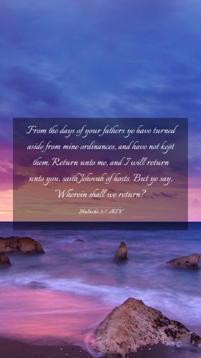 Picture 03 - Malachi 3:7 ASV Mobile Phone Wallpaper - From the days of your fathers ye have turned - Mobile Bible Verse Wallpaper